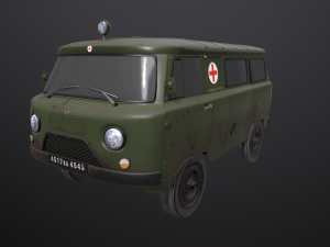 old uaz 452 2206 sanitary 3D Model