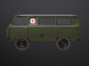 old uaz 452 2206 sanitary Model 3D