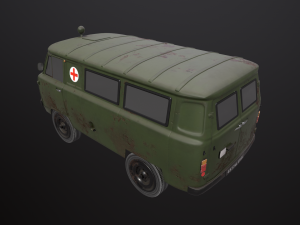 old uaz 452 2206 sanitary Model 3D
