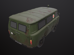 old uaz 452 2206 sanitary Model 3D