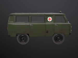old uaz 452 2206 sanitary Model 3D