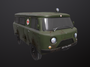 old uaz 452 2206 sanitary Model 3D