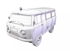 old uaz 452 2206 sanitary Model 3D