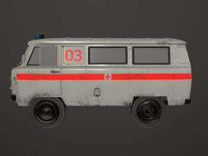 old uaz 452 2206 ambulance Model 3D