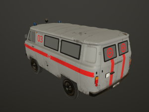 old uaz 452 2206 ambulance Model 3D
