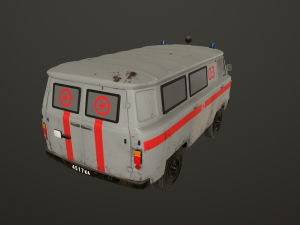 old uaz 452 2206 ambulance Model 3D