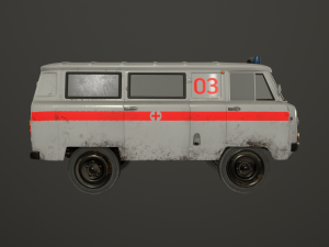 old uaz 452 2206 ambulance Model 3D
