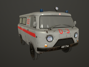 old uaz 452 2206 ambulance Model 3D