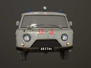 old uaz 452 2206 ambulance Model 3D