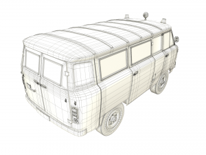 old uaz 452 2206 ambulance Model 3D