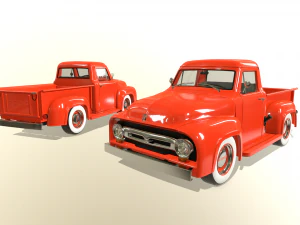 pickup truck red 3D Model