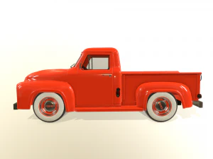 pickup truck red 3D Model