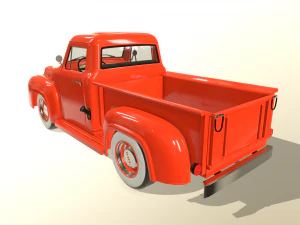 pickup truck red 3D Model
