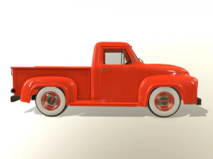 pickup truck red 3D Model