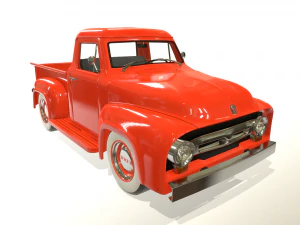 pickup truck red 3D Model