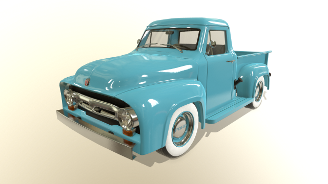 pickup truck blue 3D 模型 .c4d .max .obj .3ds .fbx .stl .blend 