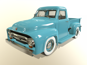 pickup truck blue Model 3D