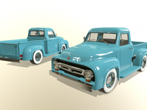 pickup truck blue 3D 模型