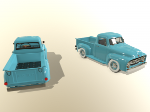 pickup truck blue 3D 模型