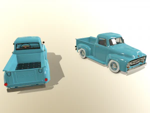 pickup truck blue 3D Model