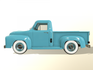 pickup truck blue 3D 模型