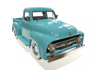 pickup truck blue 3D 模型