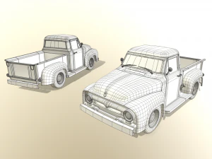pickup truck blue 3D Model