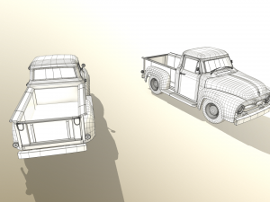 pickup truck blue 3D 模型