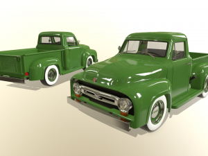 pickup truck green 3D Модель