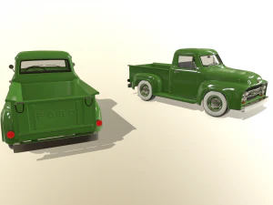 pickup truck green 3D Model