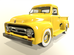 pickup truck yellow 3D 模型