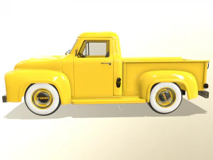 pickup truck yellow 3D Model