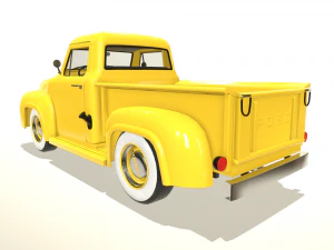 pickup truck yellow 3D Model