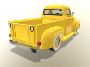 pickup truck yellow 3D Model