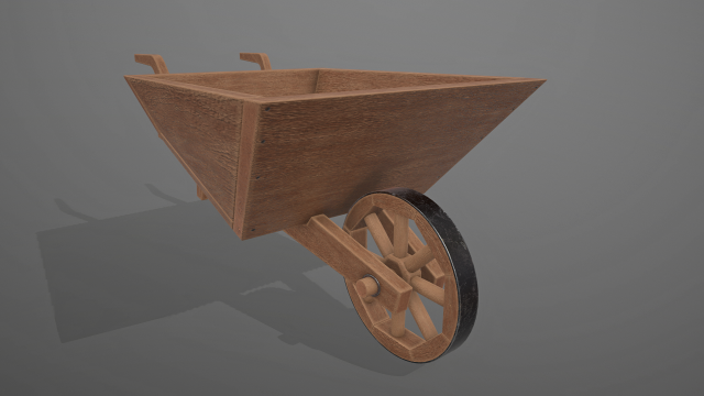 garden wheelbarrow wooden 3D Model .c4d .max .obj .3ds .fbx .stl .blend 