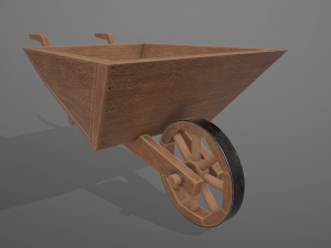 garden wheelbarrow wooden Modèle 3D