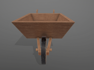 garden wheelbarrow wooden 3D Model