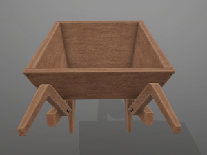 garden wheelbarrow wooden 3D Model