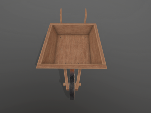 garden wheelbarrow wooden 3D Model