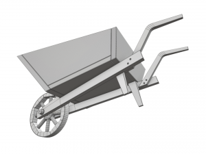 garden wheelbarrow wooden 3D Model
