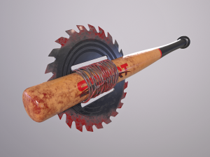 baseball bat with saw 3D Model