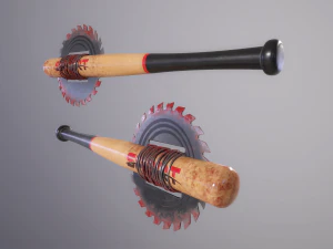 baseball bat with saw 3D Model
