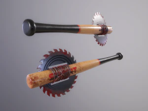 baseball bat with saw 3D Model