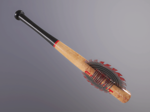 baseball bat with saw 3D 模型