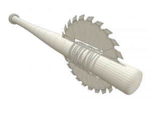 baseball bat with saw 3D 模型