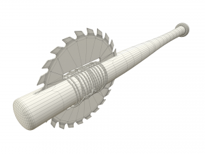 baseball bat with saw 3D 模型