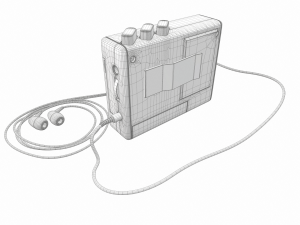 cassette player red 3D Model