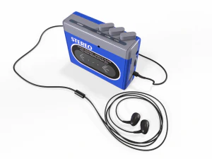 cassette player blue 3D Model