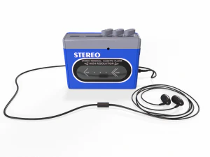 cassette player blue 3D Model