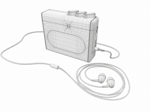 cassette player blue 3D Модель